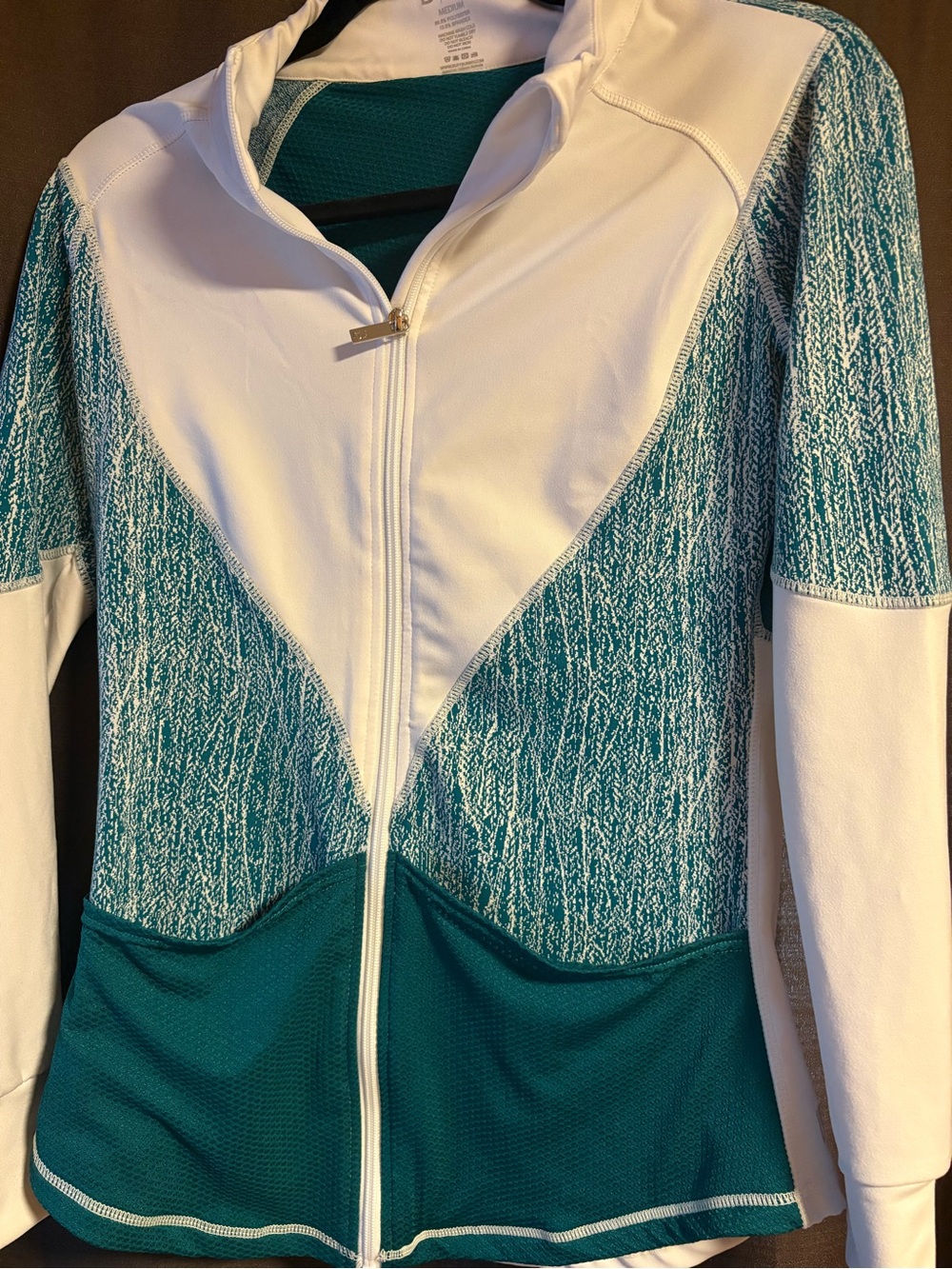 Buffbunny Teal and White Full-Zip Athletic Jacket
